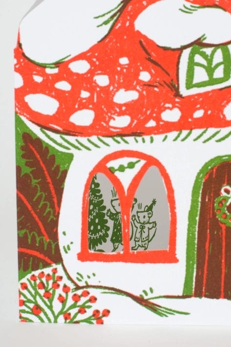 Merry Mushroom House Holiday Card