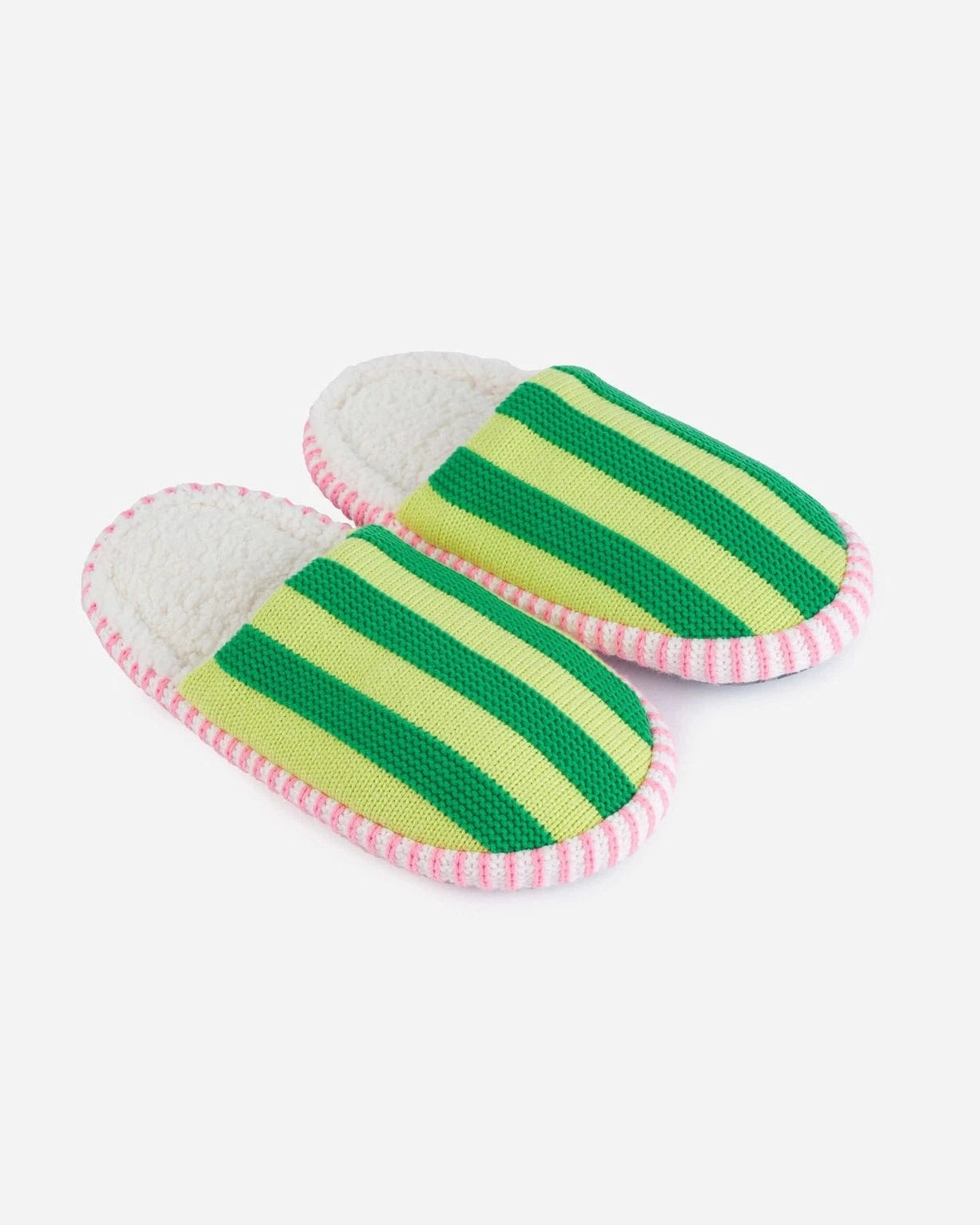 Super Stripe Slide Slippers - Lime Green