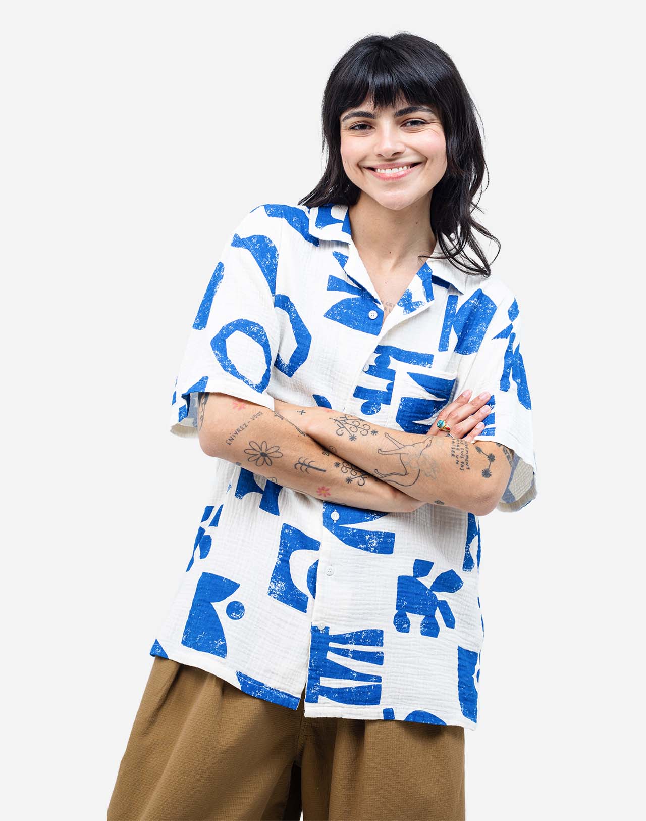 Aloha Shirt - Blue Shapes