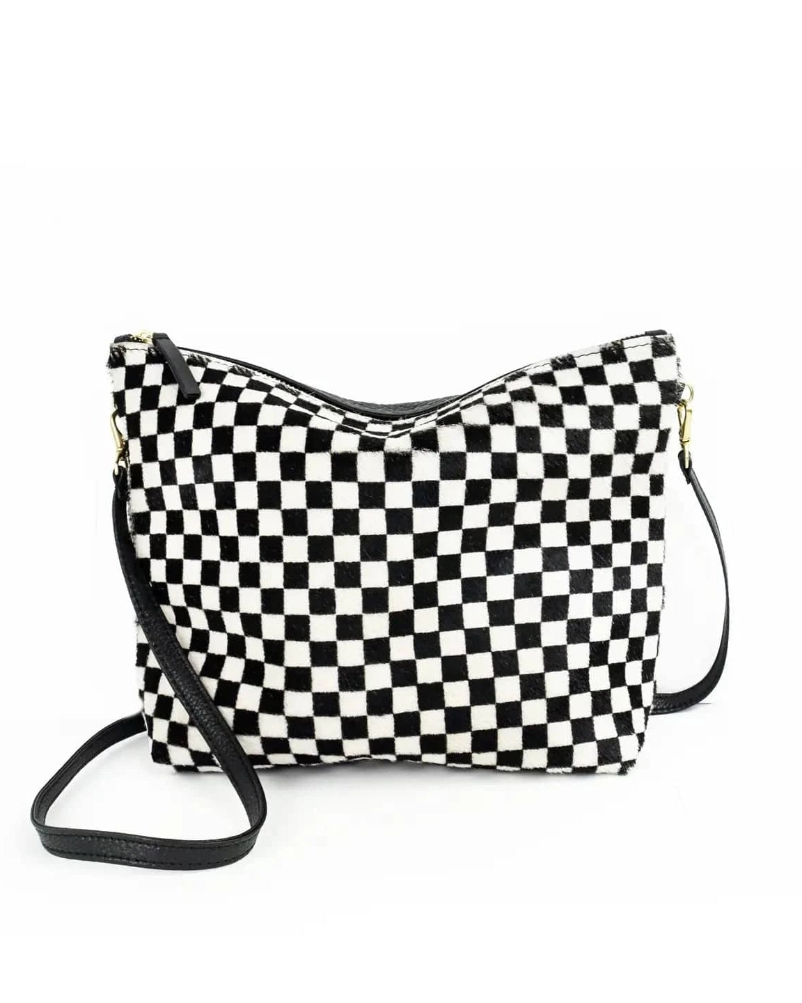 Mini Hobo Bag - Checkered Hair On Hide