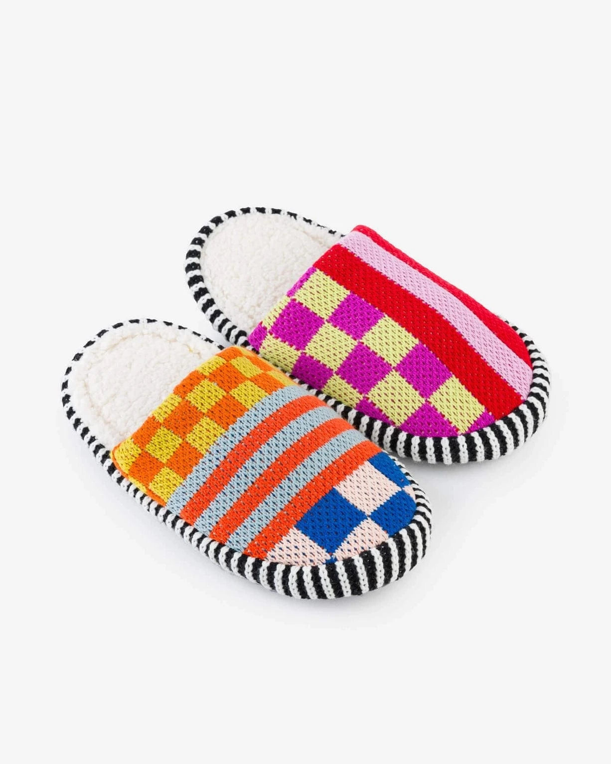 Pattern Patch Slide Slippers- Rainbow
