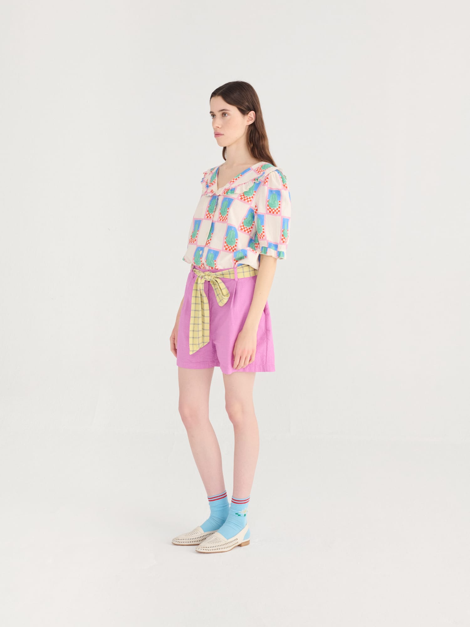 Simple Pear Pattern Collar Shirt