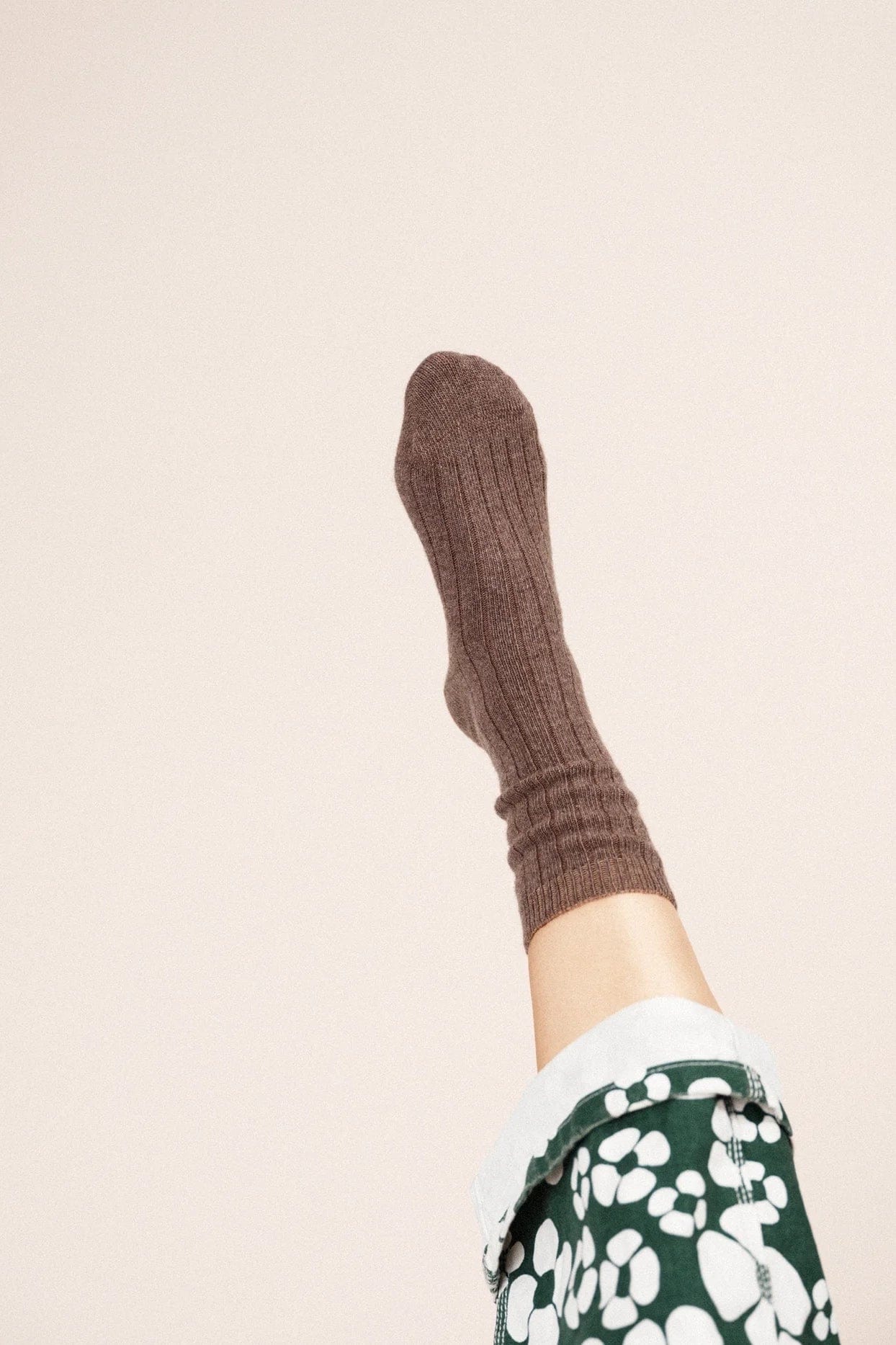 Italia Cashmere Cozy Rib Crew - Llama