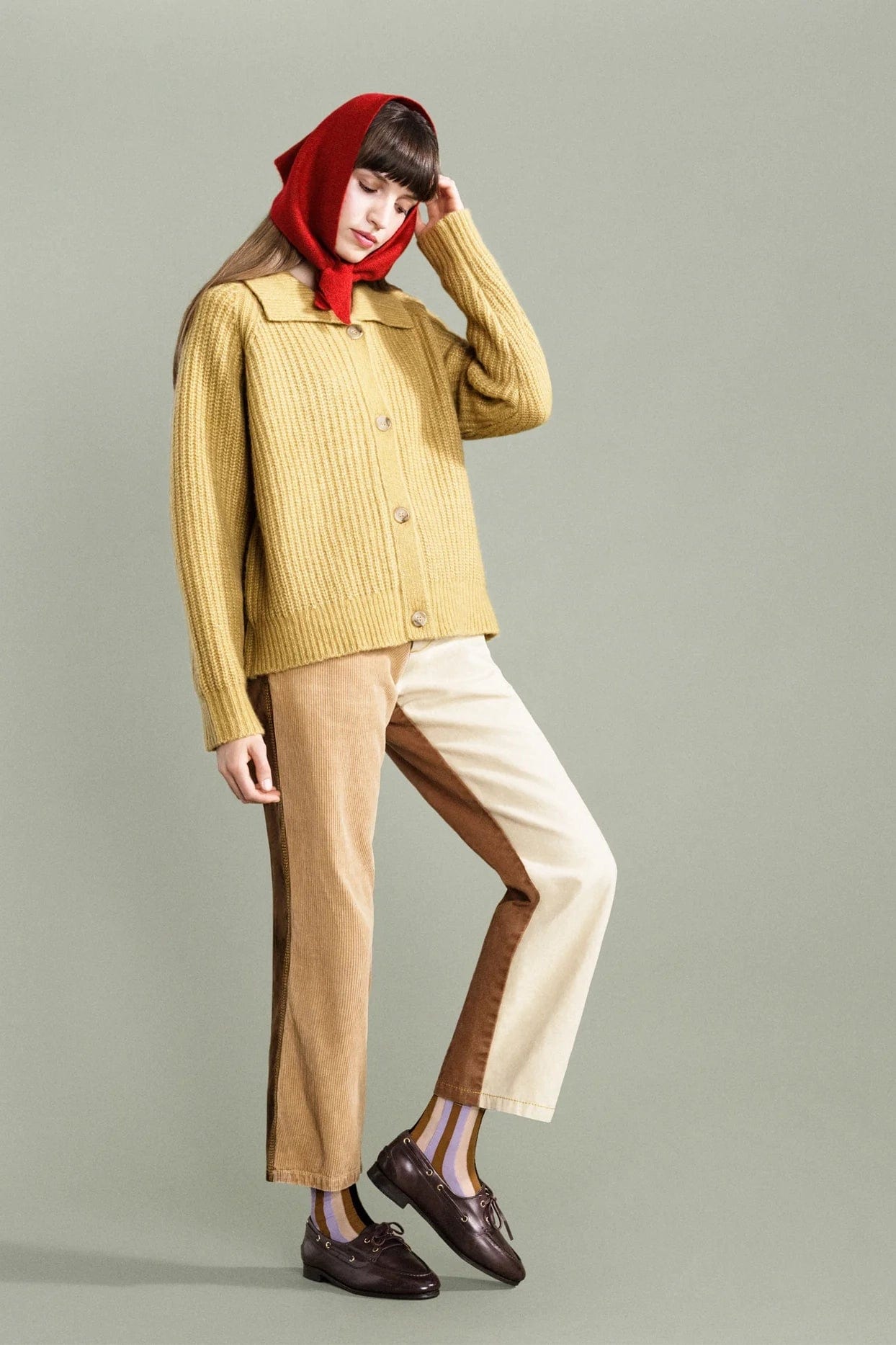 Cashmere Triangle Scarf - Red