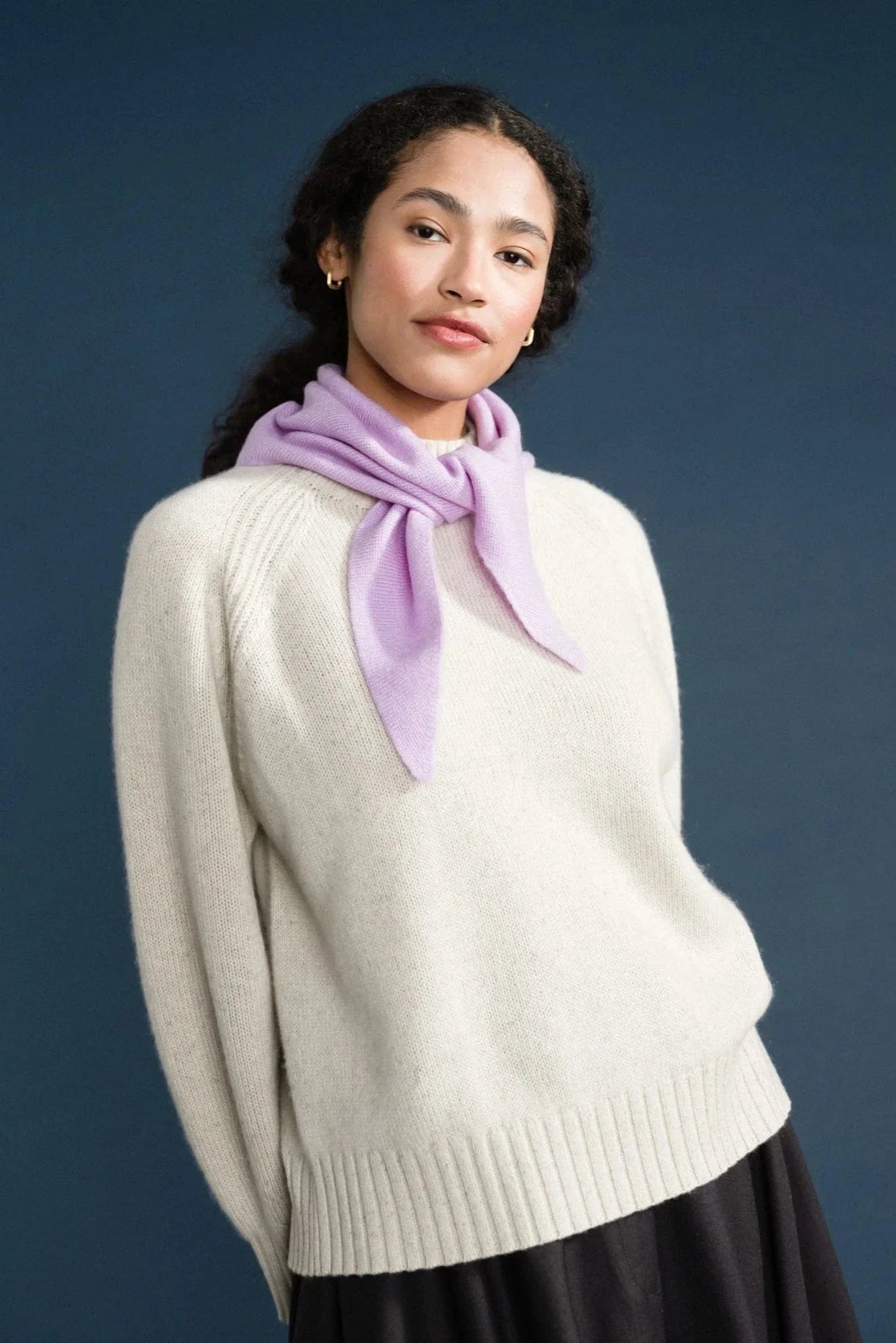 Cashmere Triangle Scarf - Lilac