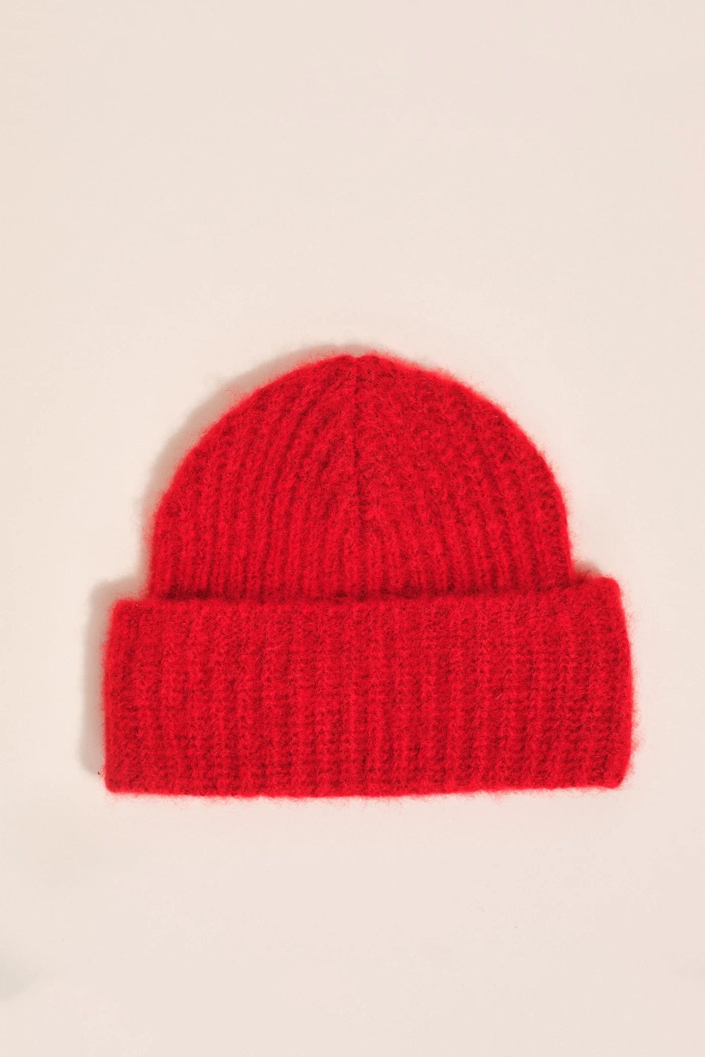 Cashmere Ribbed Beanie - Red