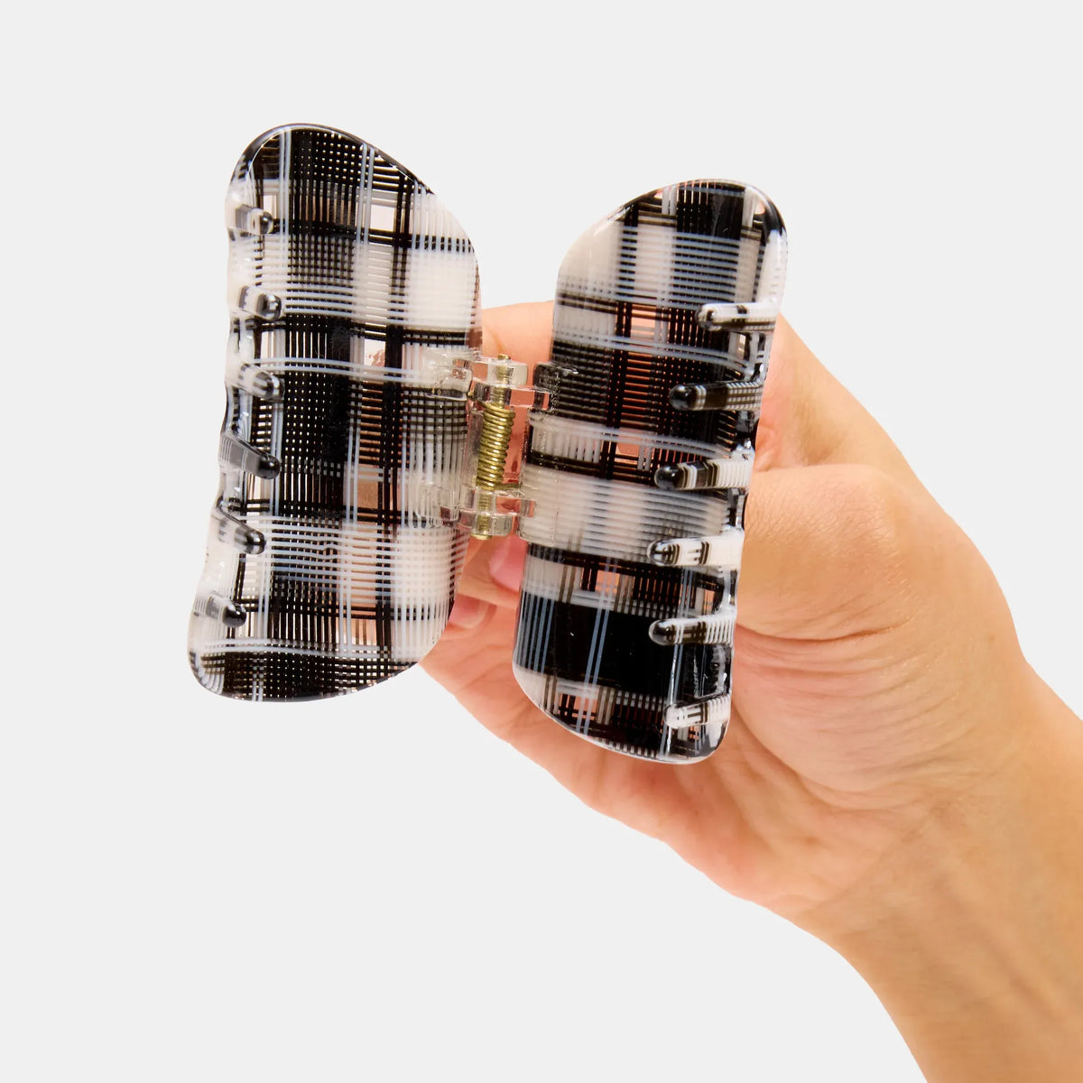 Juno Claw - Black + White Plaid