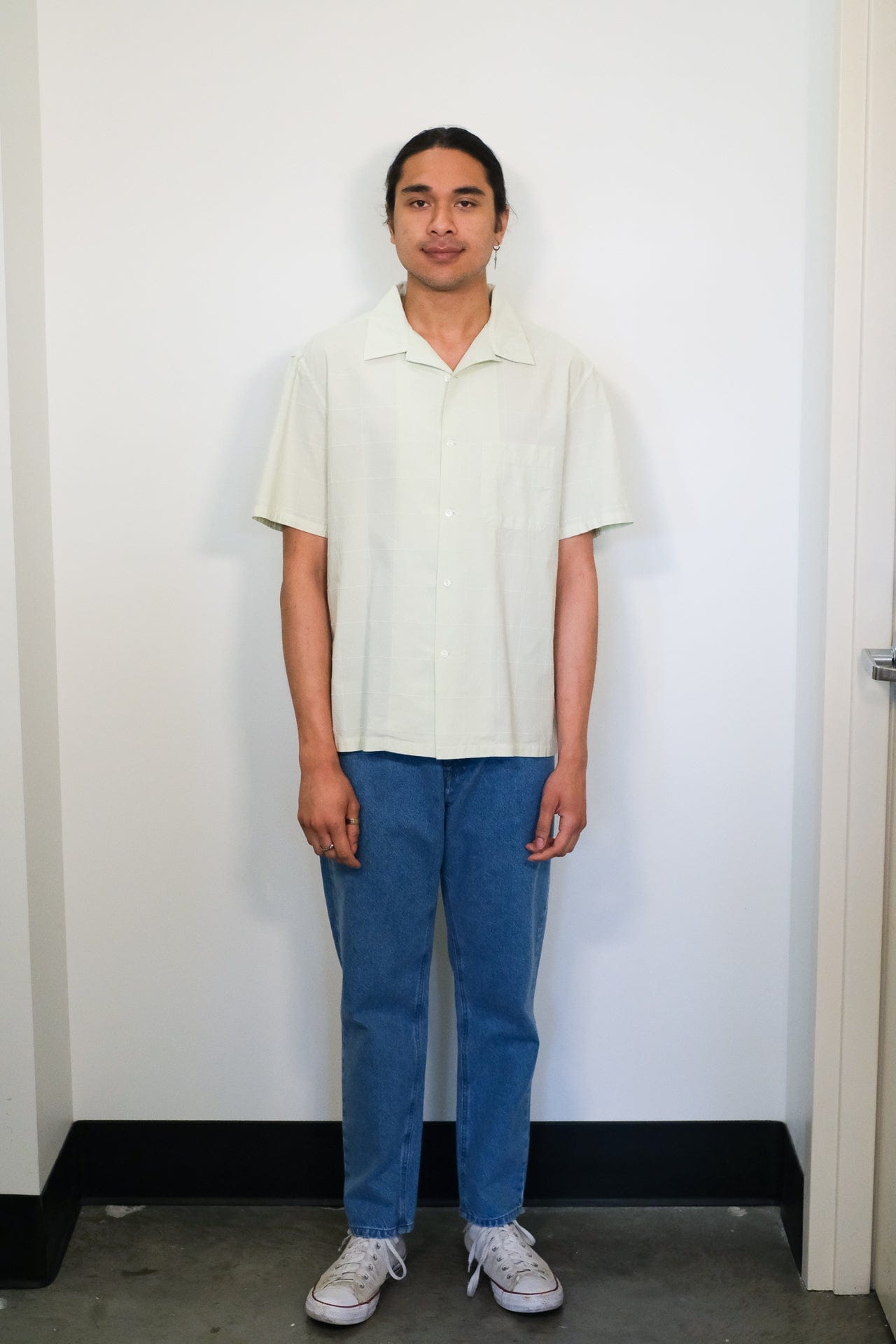 Director Cotton Shirt - Sea Foam