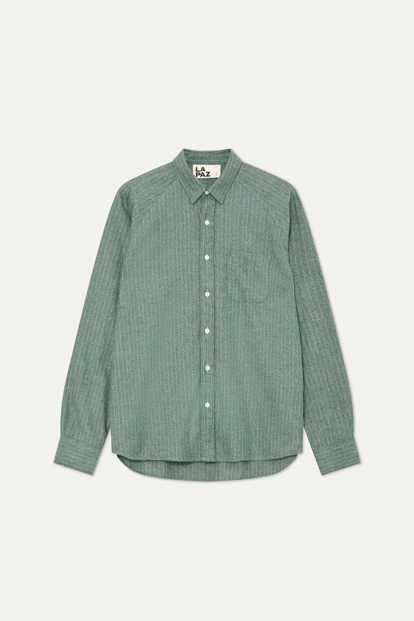 Mirra Shirt - Green Herringbone