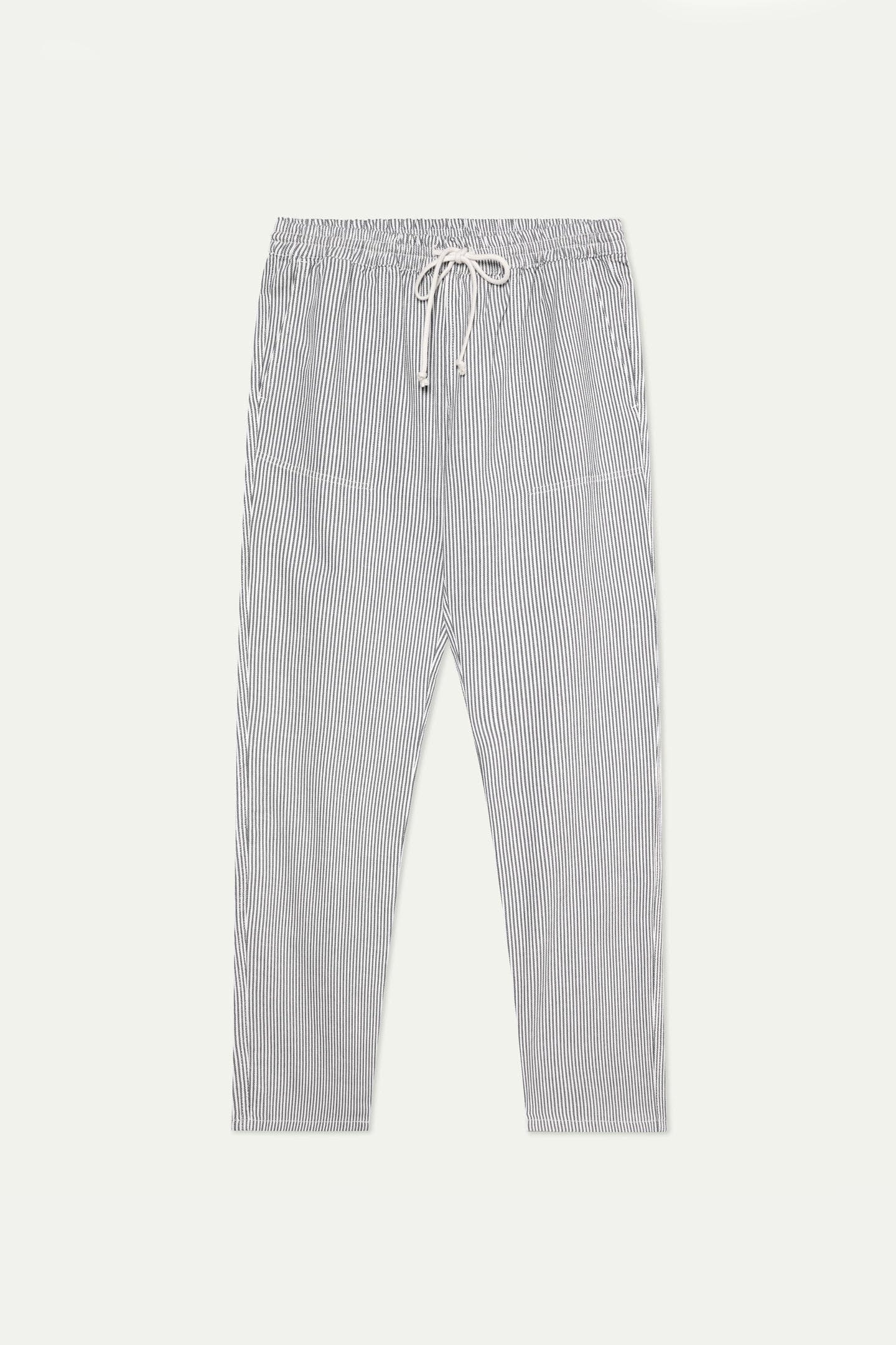 Lemos Trousers - Smoked Pearl Stripes