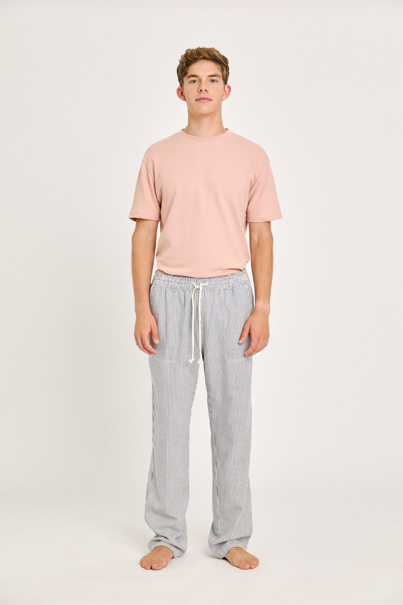Lemos Trousers - Smoked Pearl Stripes