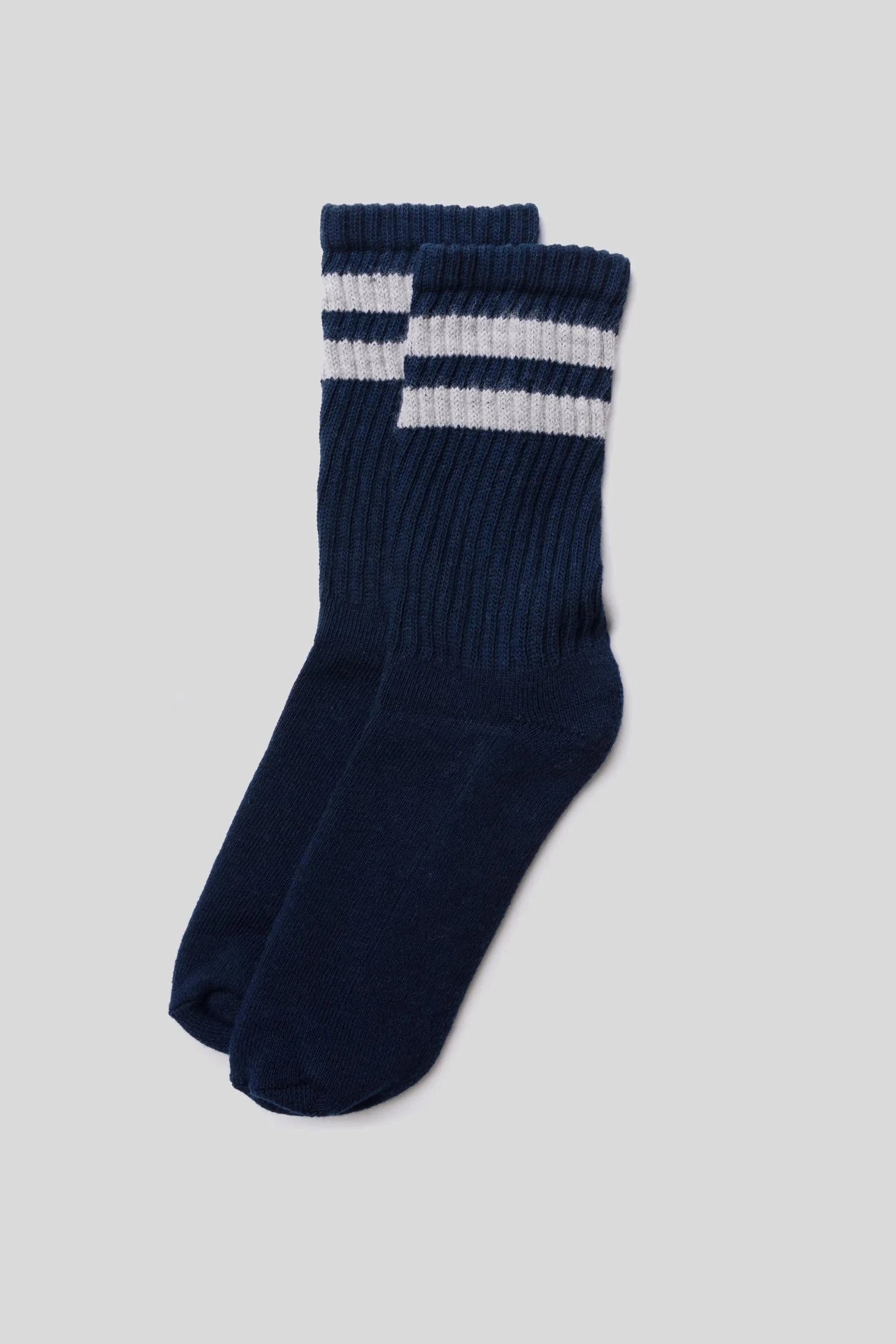 Retro Double Stripe Crew - Navy / Light Grey