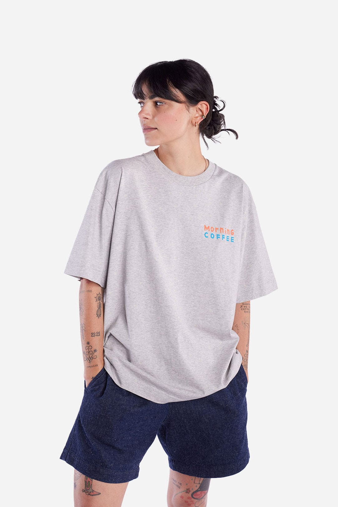 Morning Coffee T-Shirt - Heather Grey