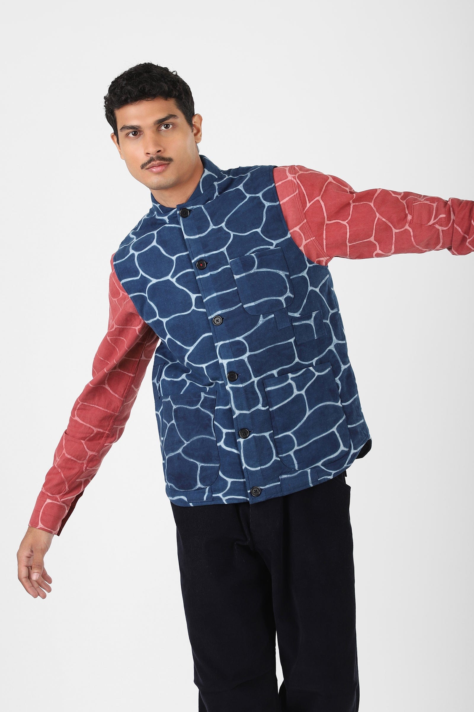 Leo Vest - Indigo Shibori