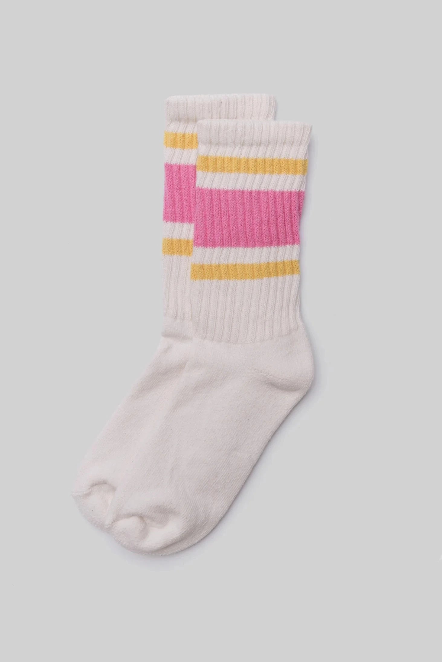Retro Stripe Crew - Pink / Yellow