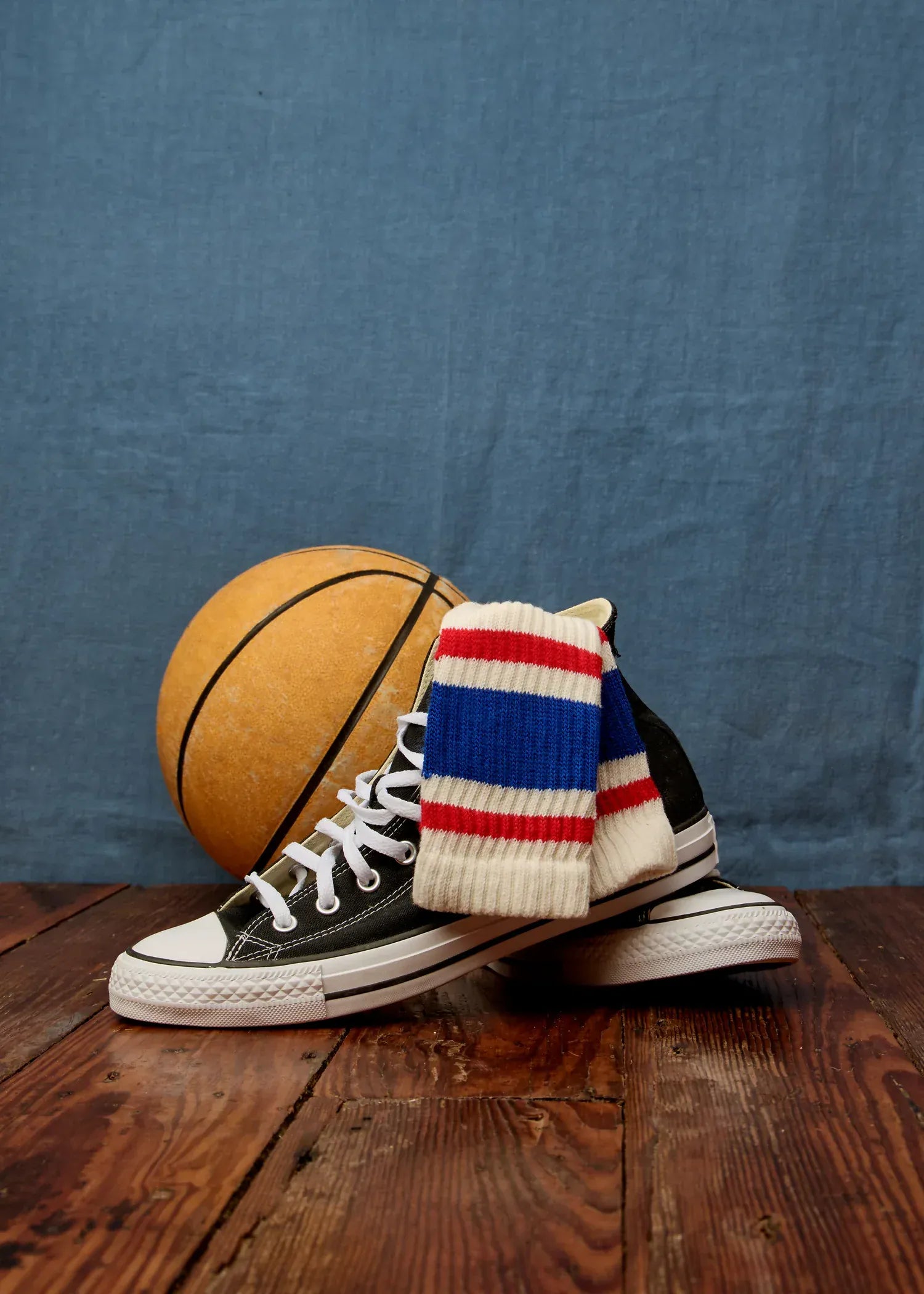 Retro Stripe Crew - Royal / Red