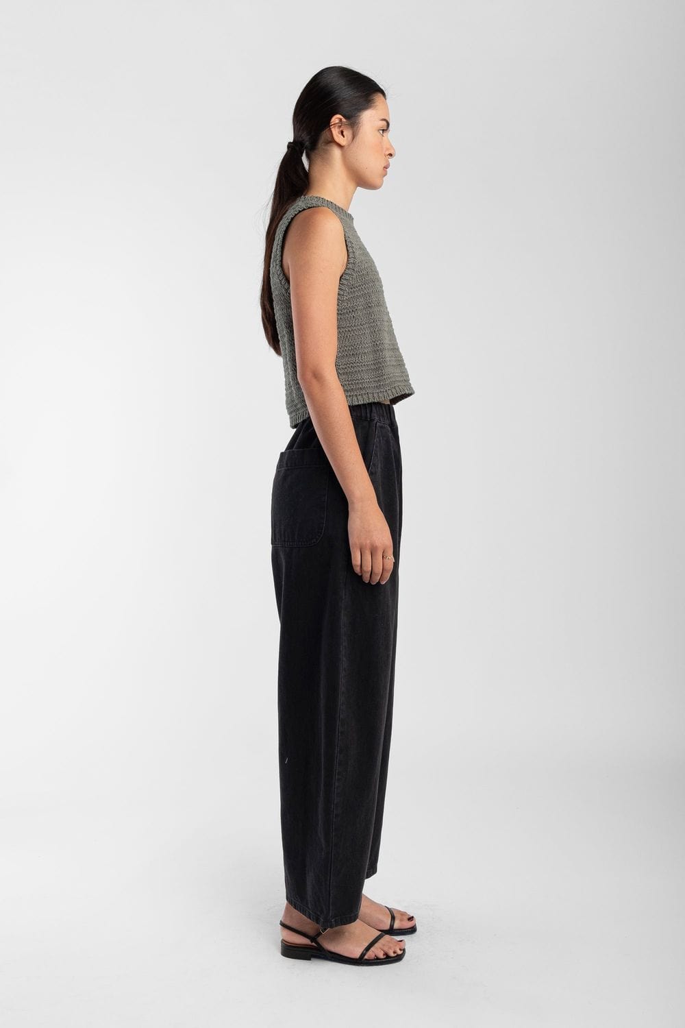 Ribbon Tank - Fog Green