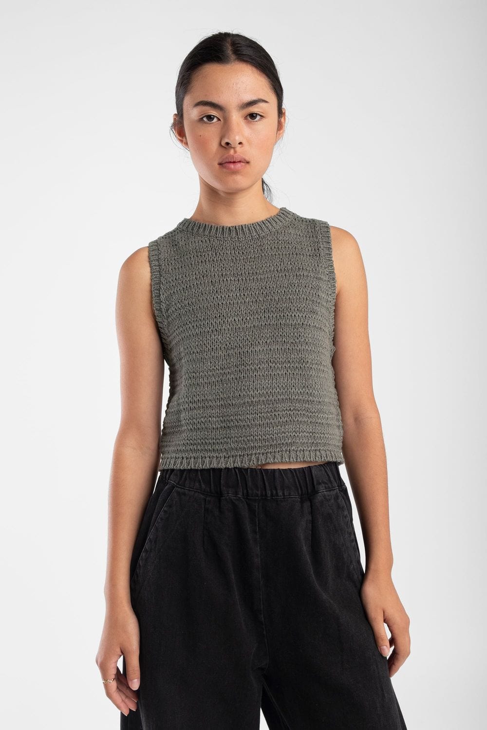 Ribbon Tank - Fog Green