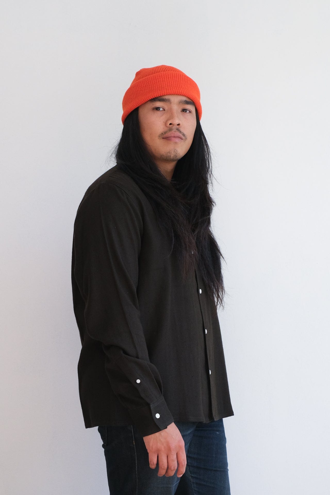 Wool Knit Watch Cap - Safety Orange