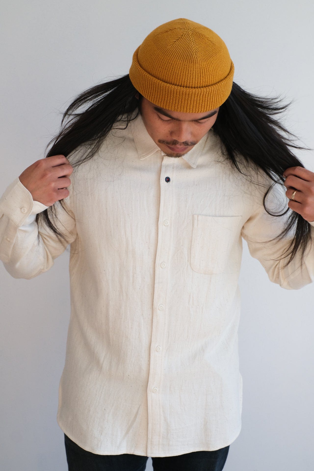 Wool Knit Watch Cap - Old Gold