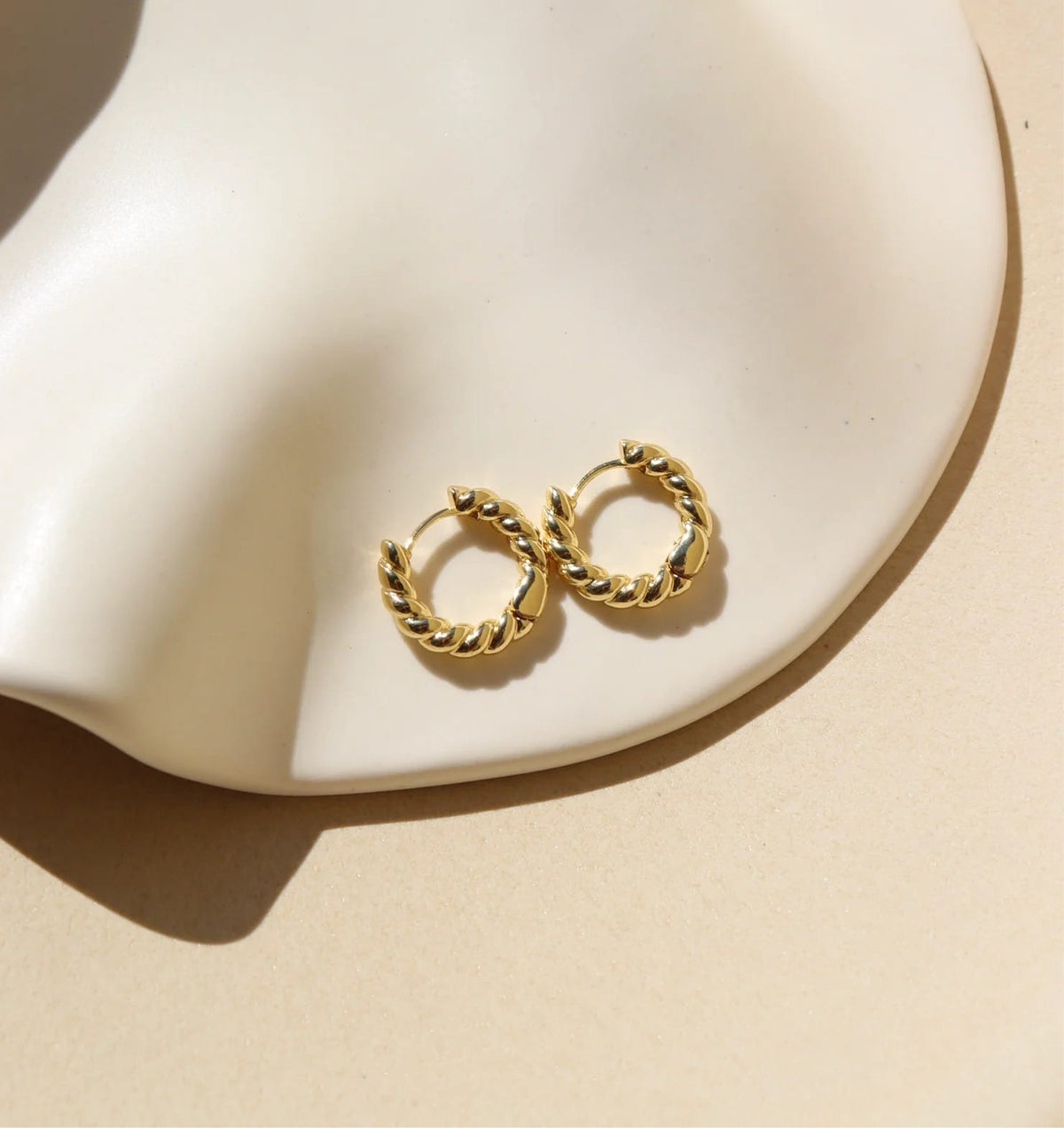 Croissant Huggie Hoops - 14k Gold Fill
