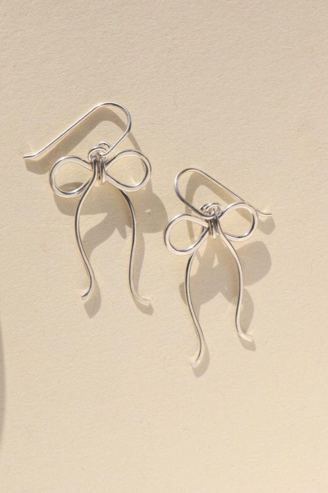 Coquette Bow Earrings - Silver