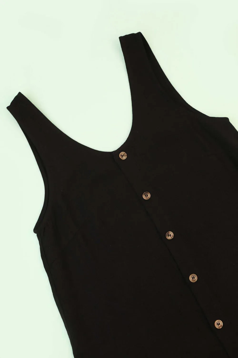 Basic Button Front Slip - Black