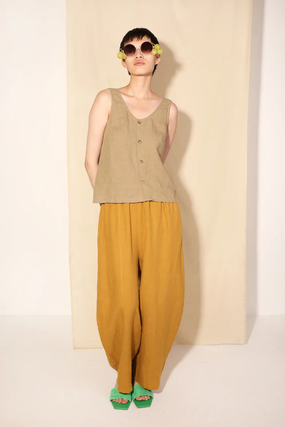 Basic Linen Trouser - Dijon