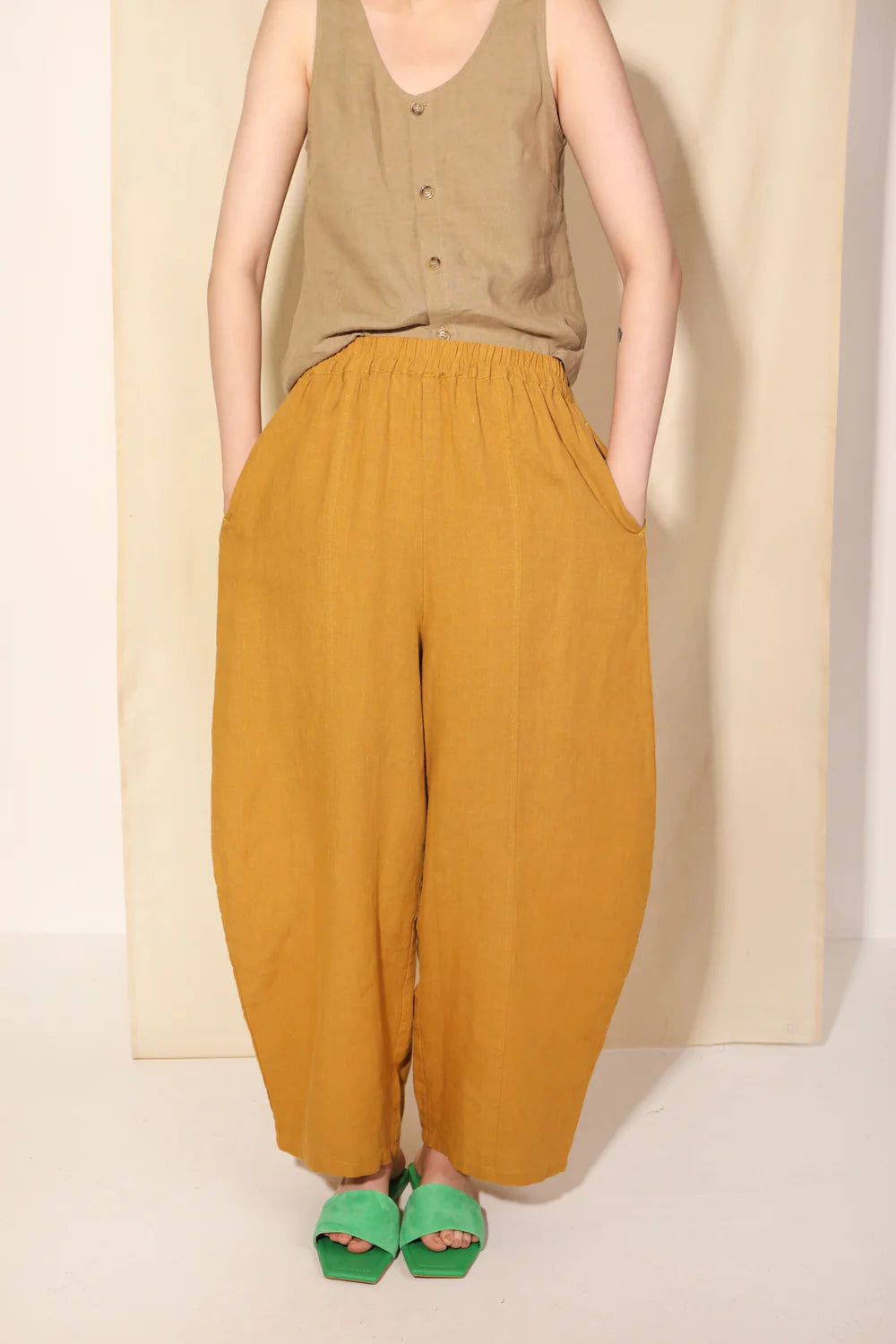 Basic Linen Trouser - Dijon