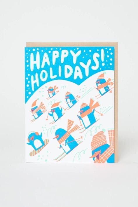 Happy Holidays Penguins Card