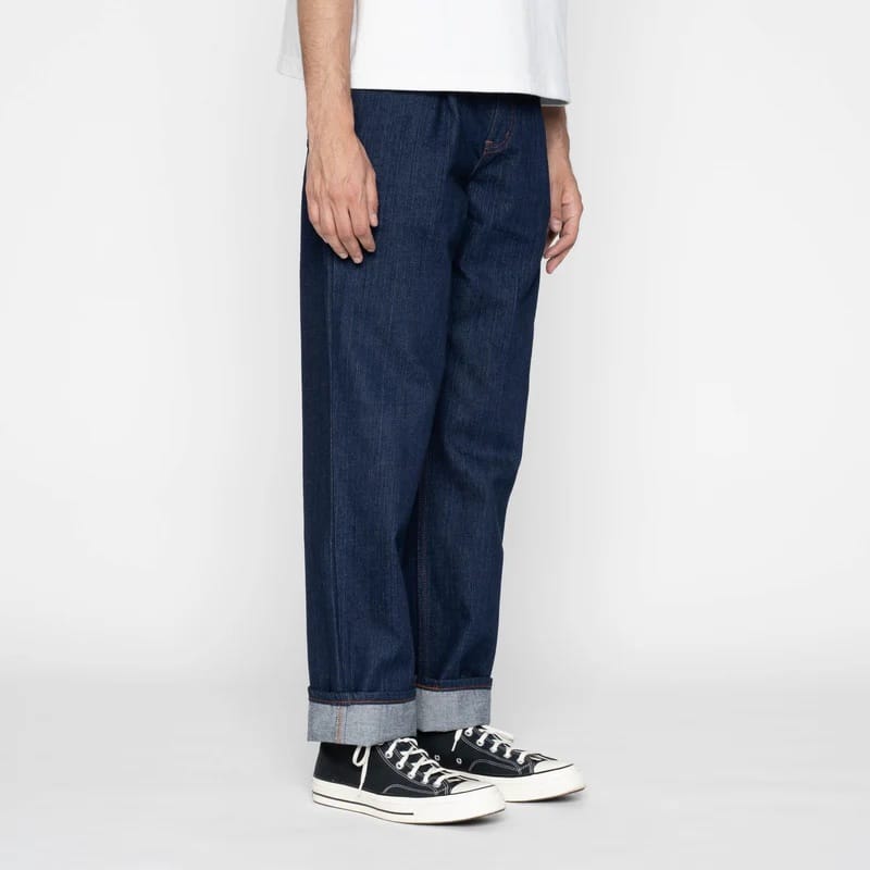 Pleated Trouser - Vertical Slub Denim