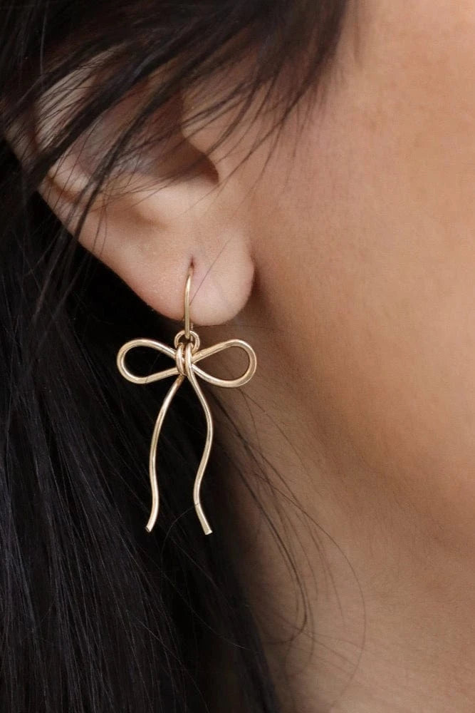 Coquette Bow Earrings - 14k Gold