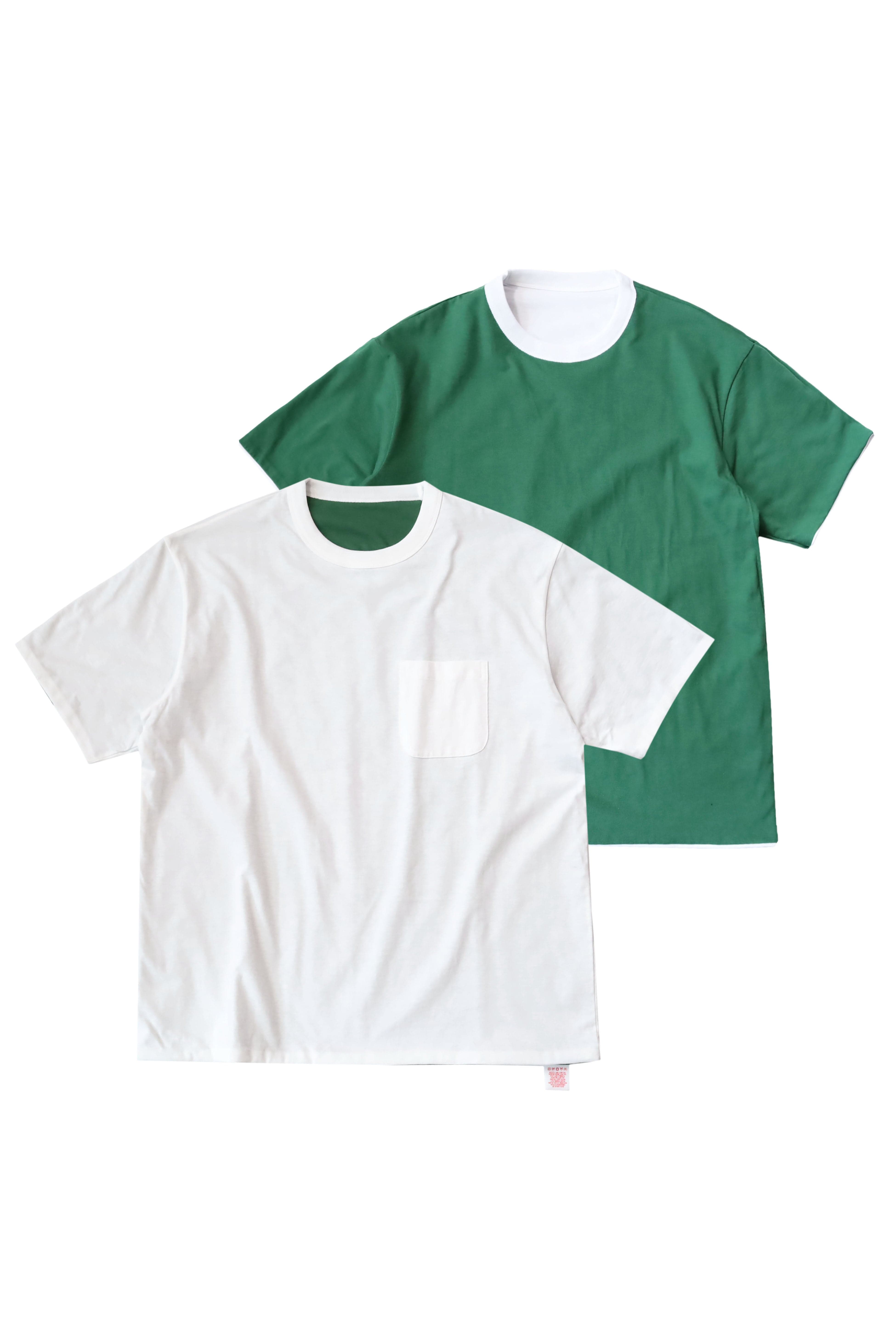 Reversible Tee - Off White / Moss