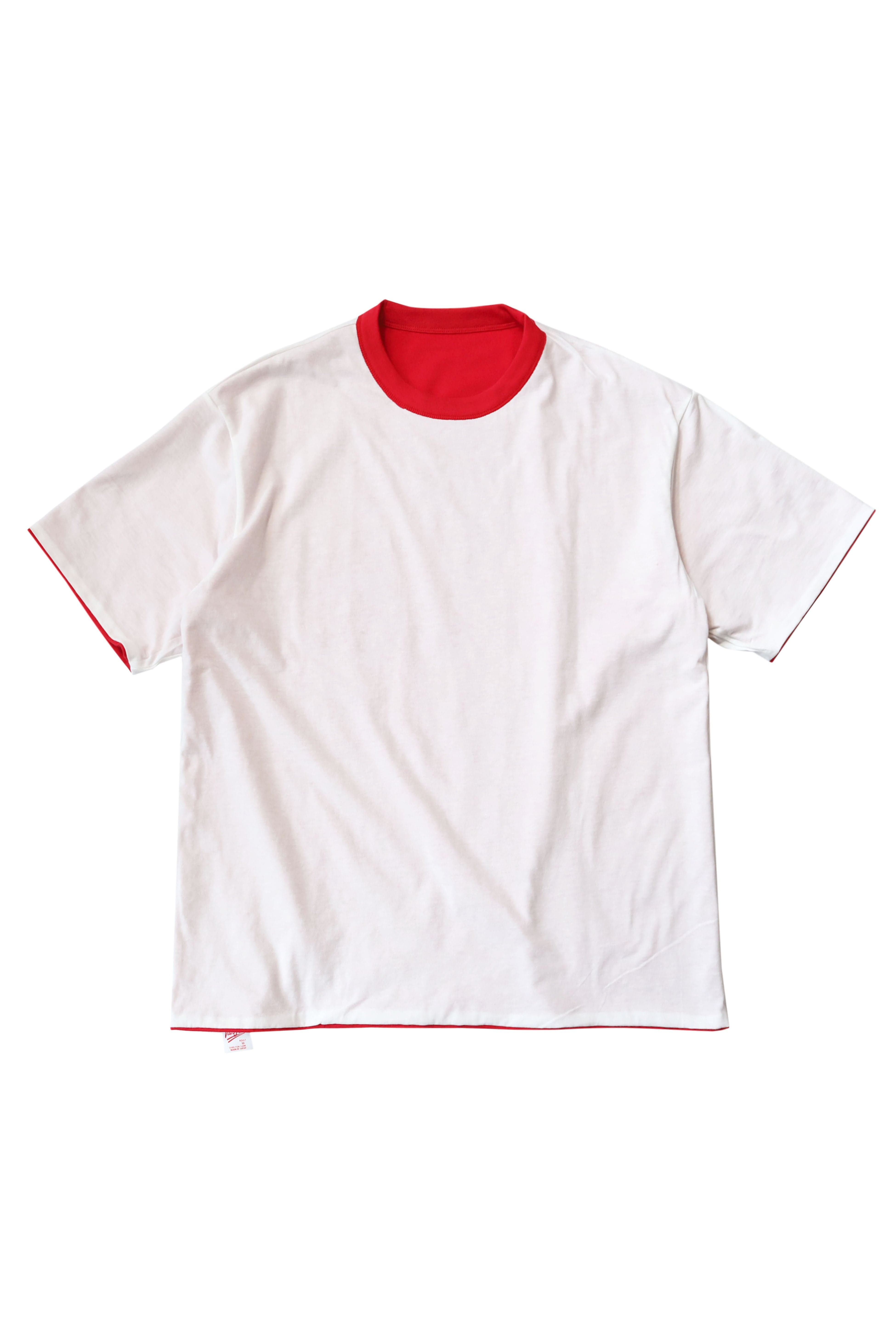 Velva Sheen Reversible Tee Red Off White L