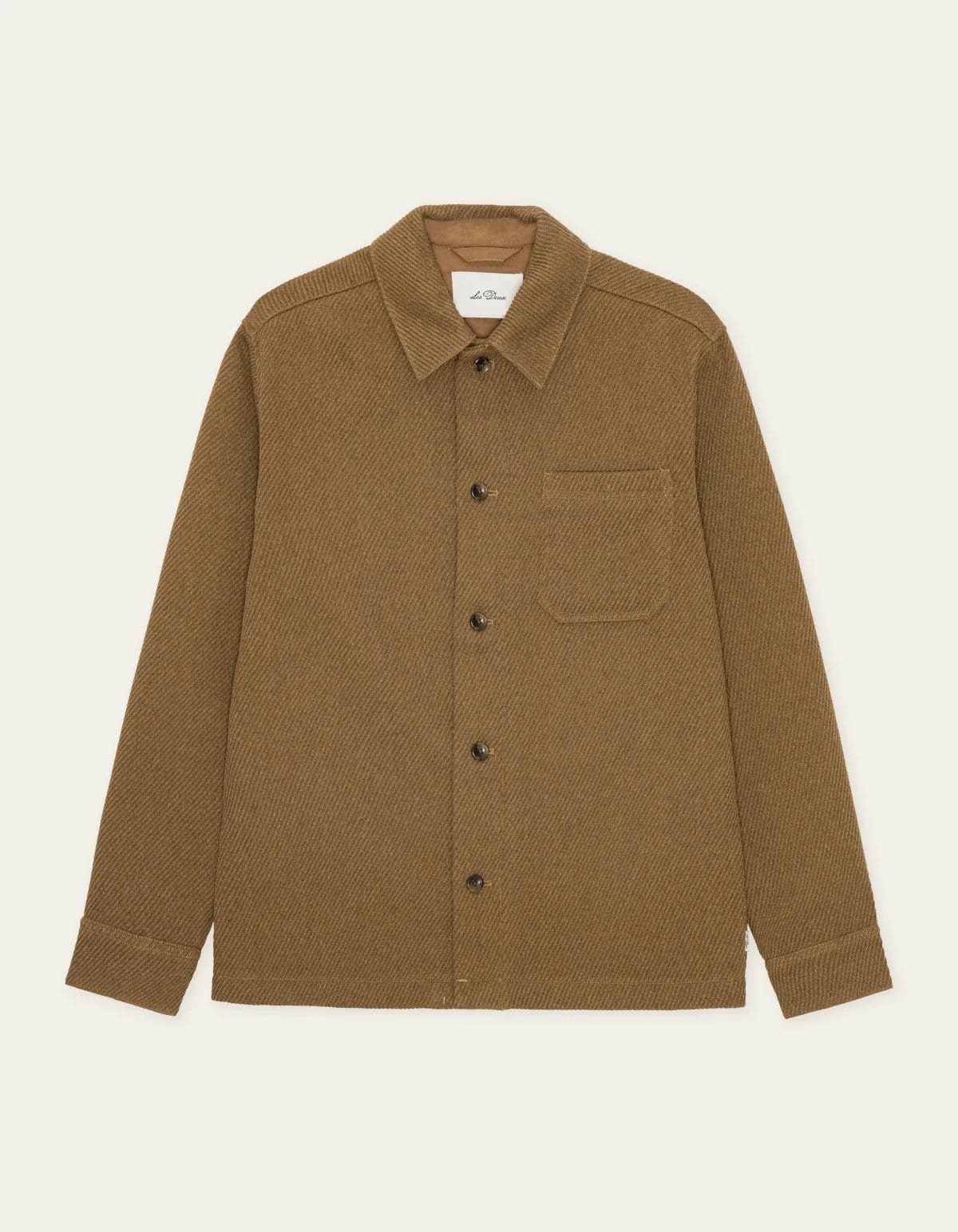 Twill Wool Overshirt - Rubber Brown