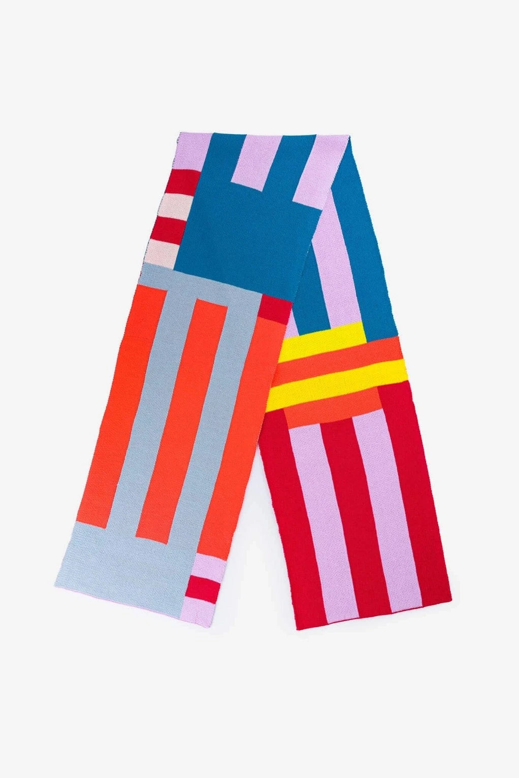 Waterfall Stripe Big Scarf- Lilac Red