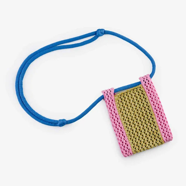 Raffia Phone Sling - Golden Olive Pink