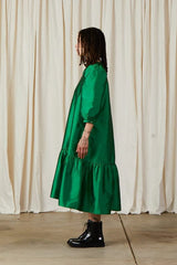 Peasant Dress - Kelly Green Taffeta