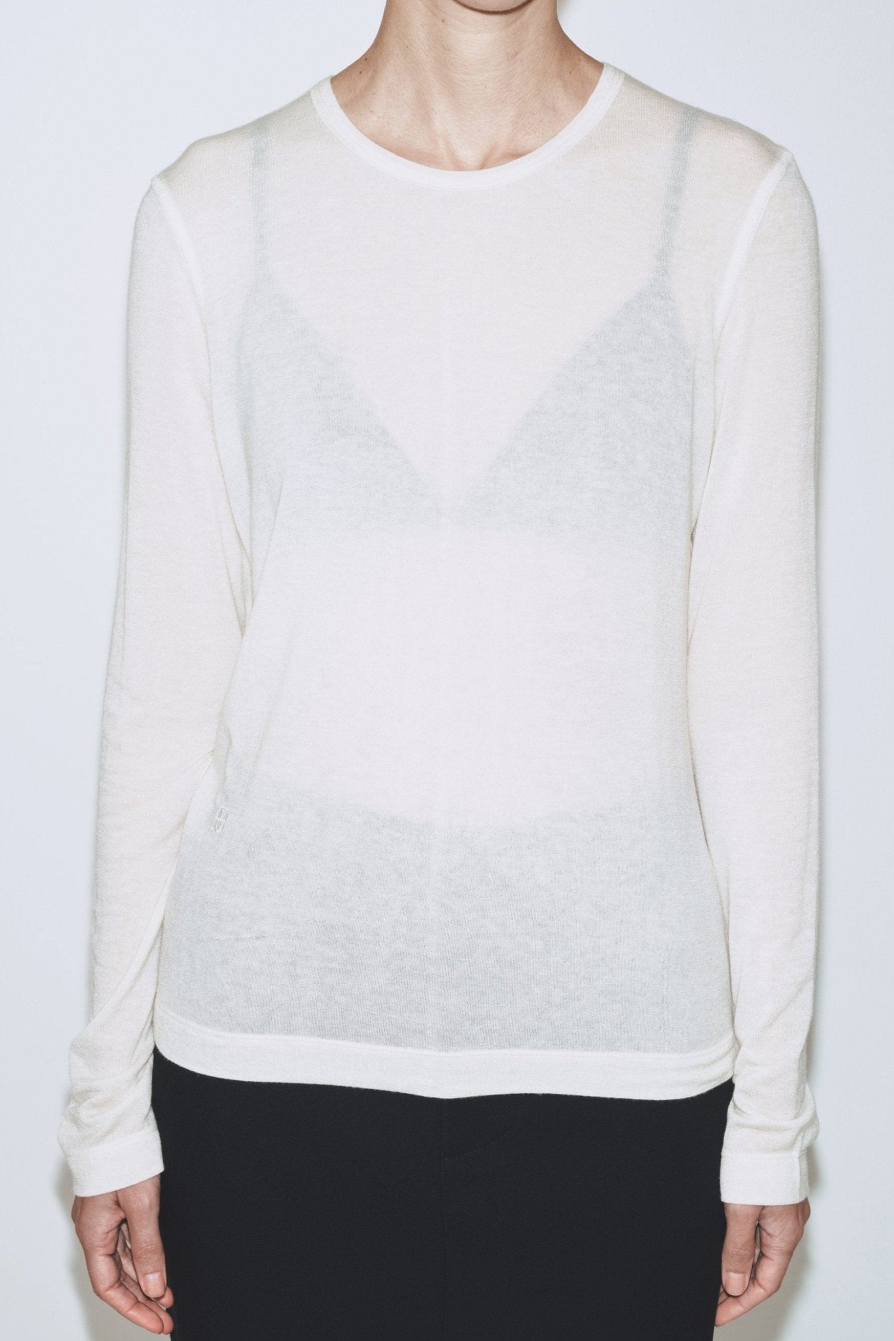 Wool Tencel Crew Neck - Ivory