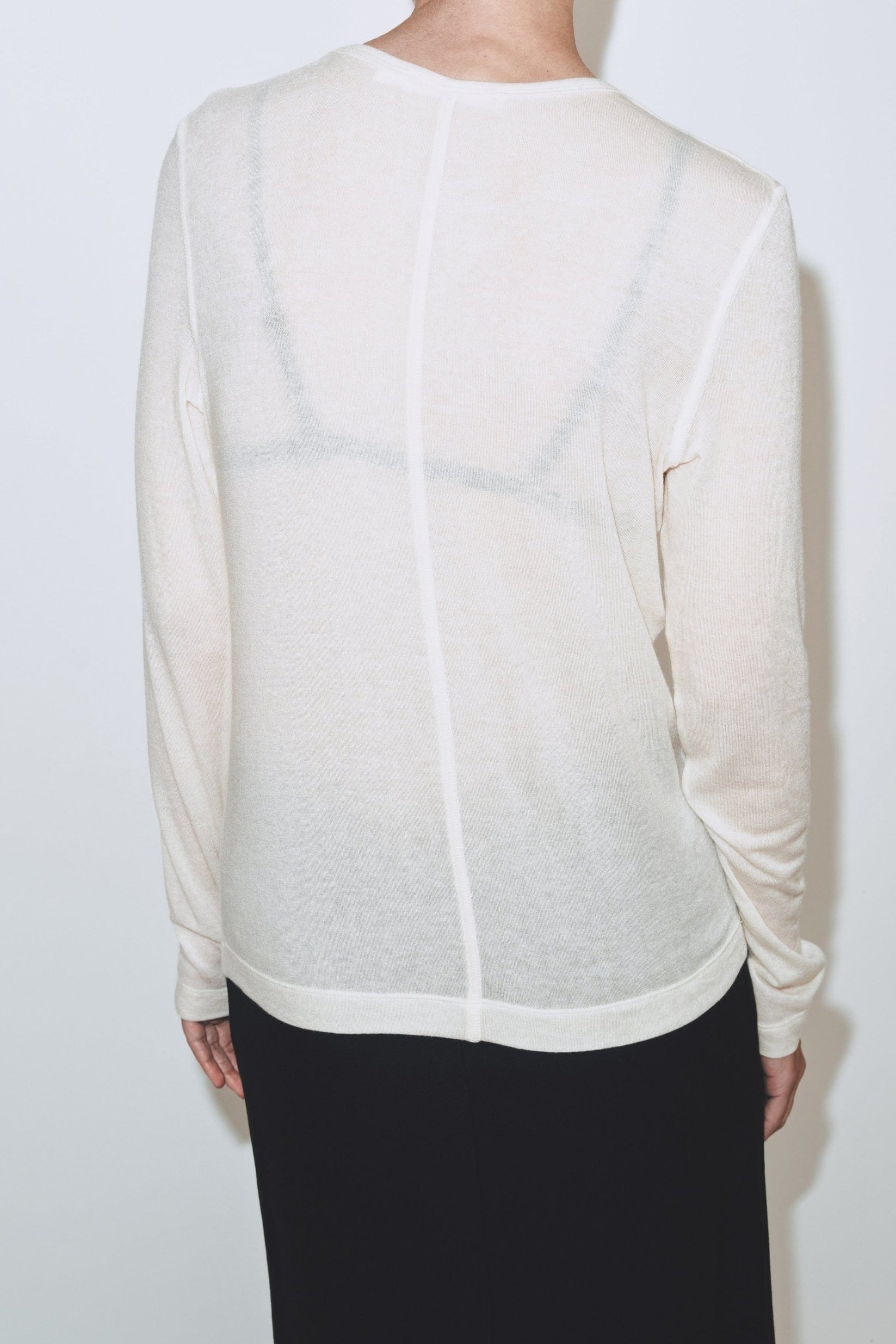 Wool Tencel Crew Neck - Ivory