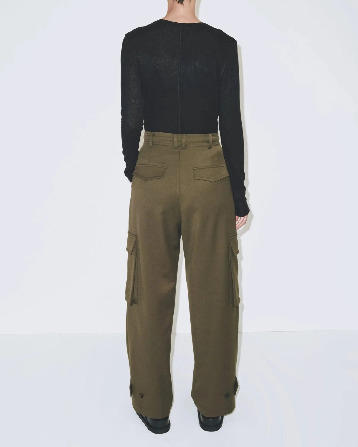 Wool Tencel Crew Neck - Black