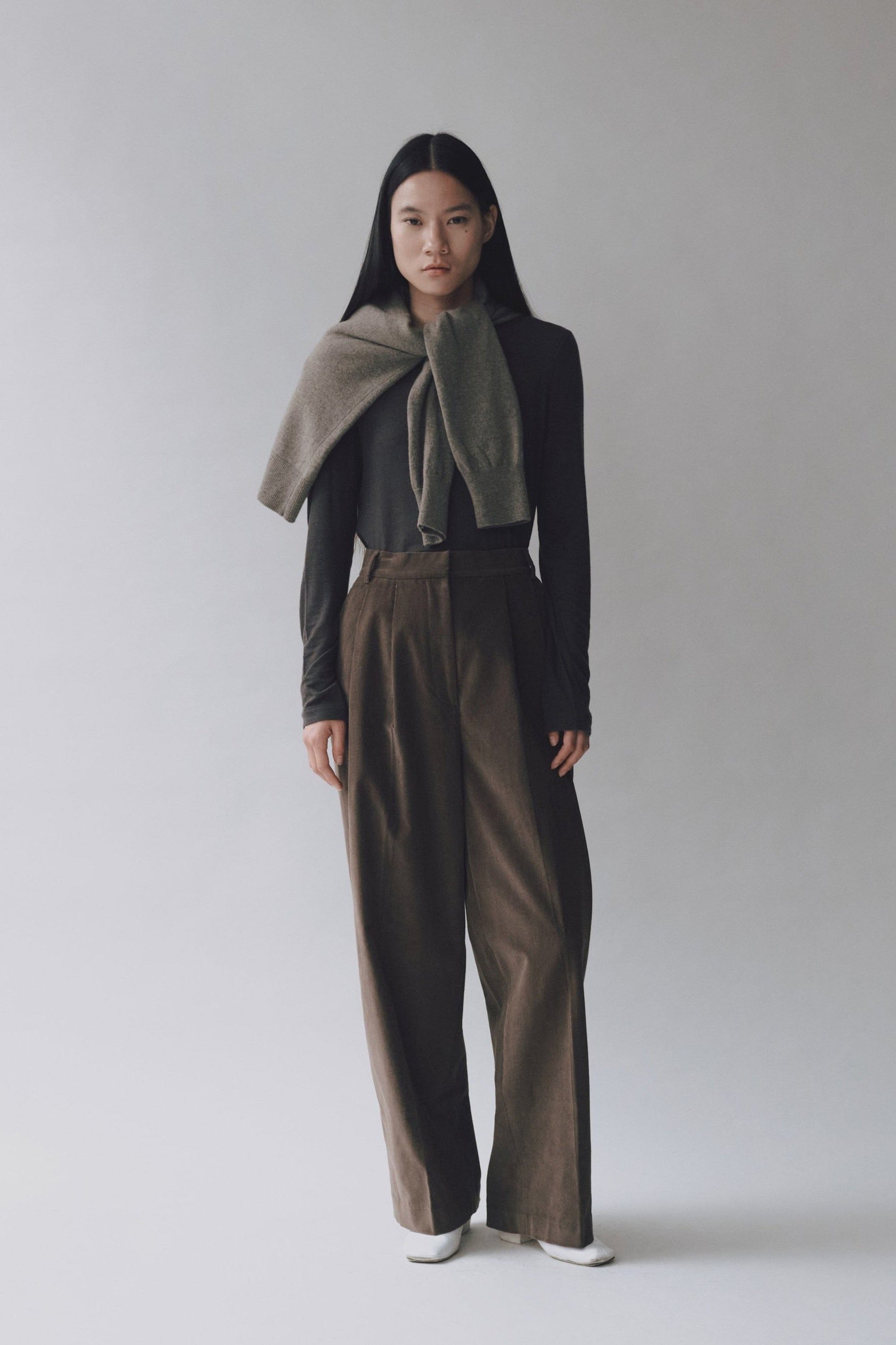 Thin Corduroy Wide Leg - Light Brown