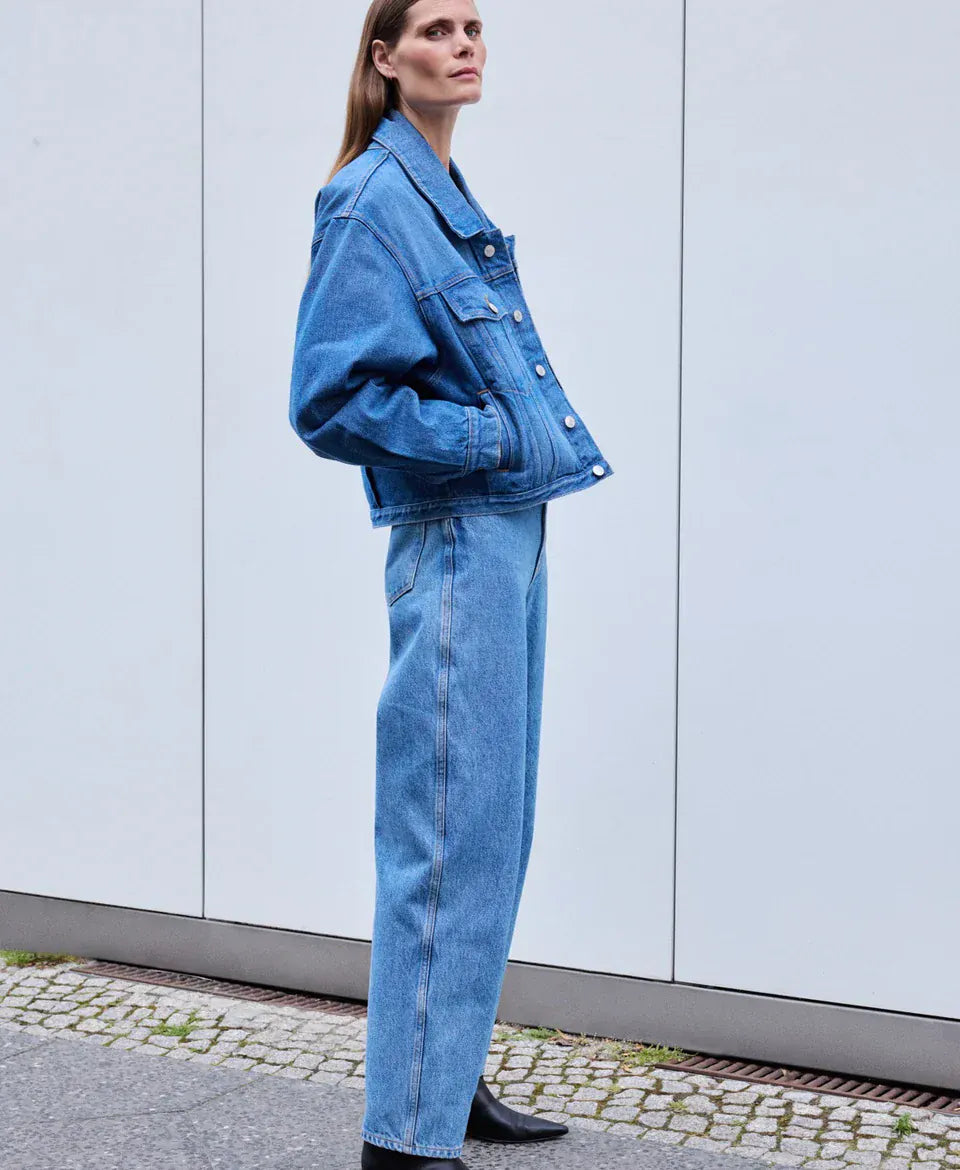 90's Color Baggy Jeans - Washed Blue