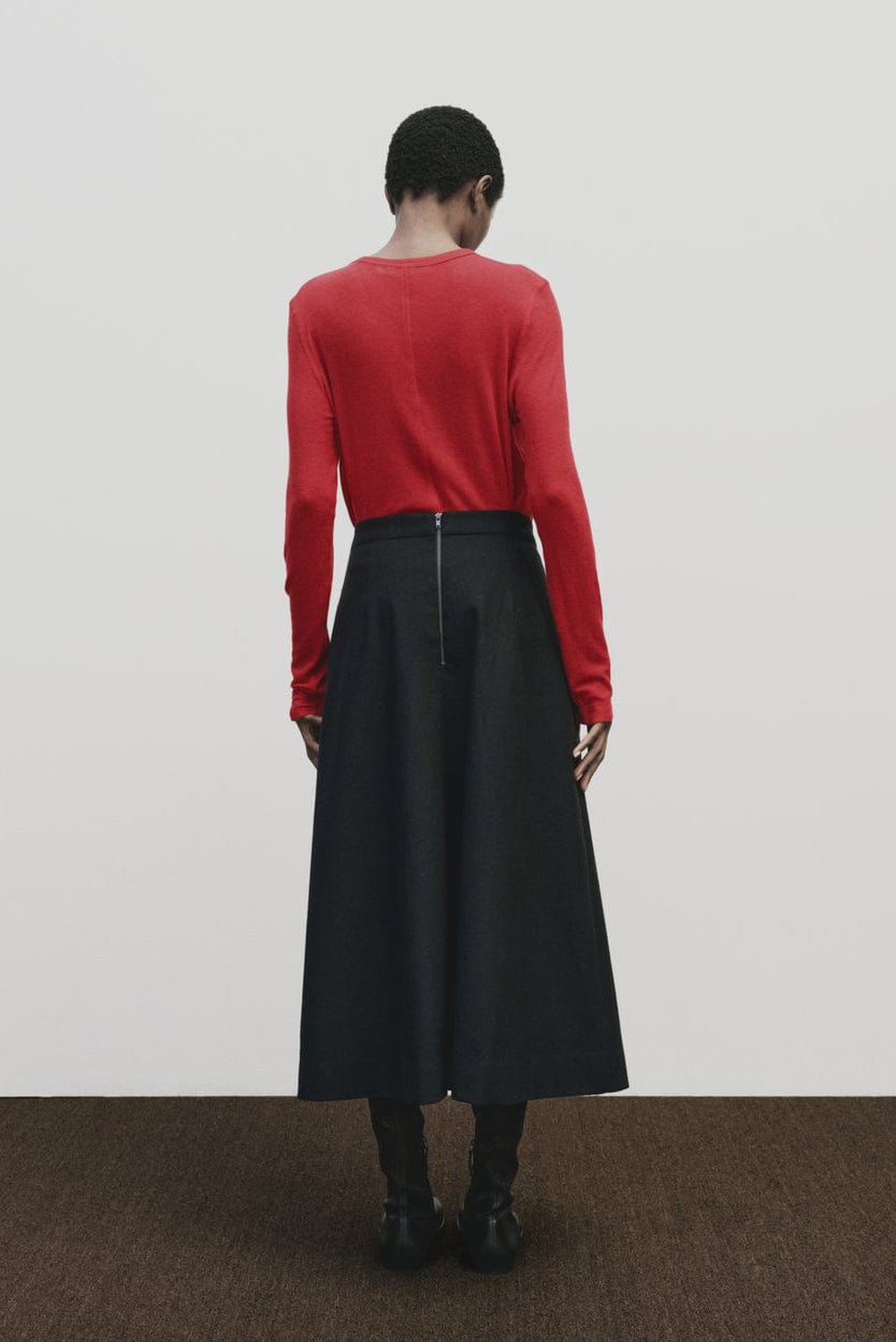 Wool Tencel Crew Neck - Red