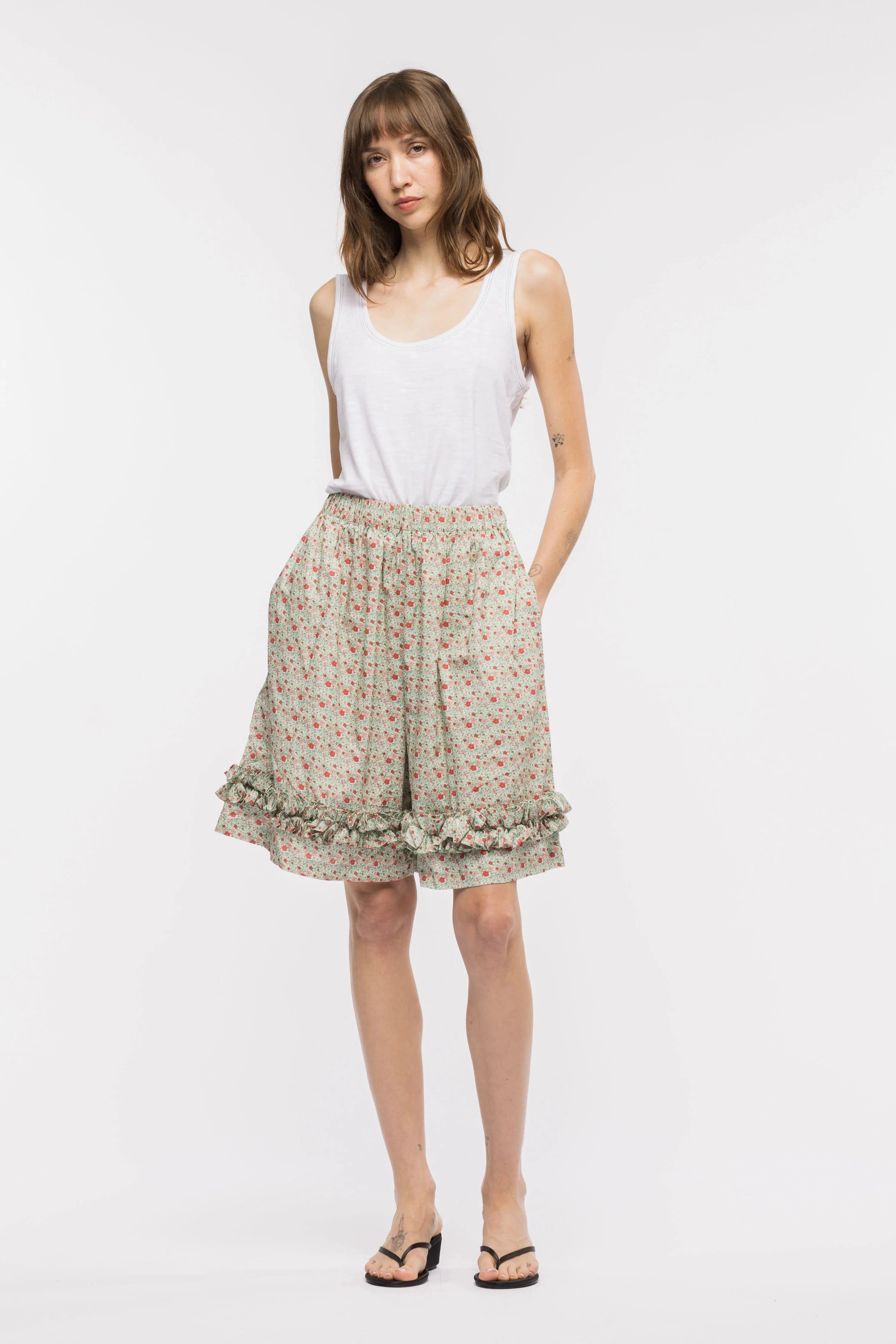 Greta Ruffle Shorts - Floral
