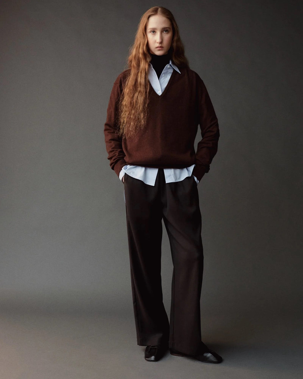 Roll Neck Jersey Top - Graphite