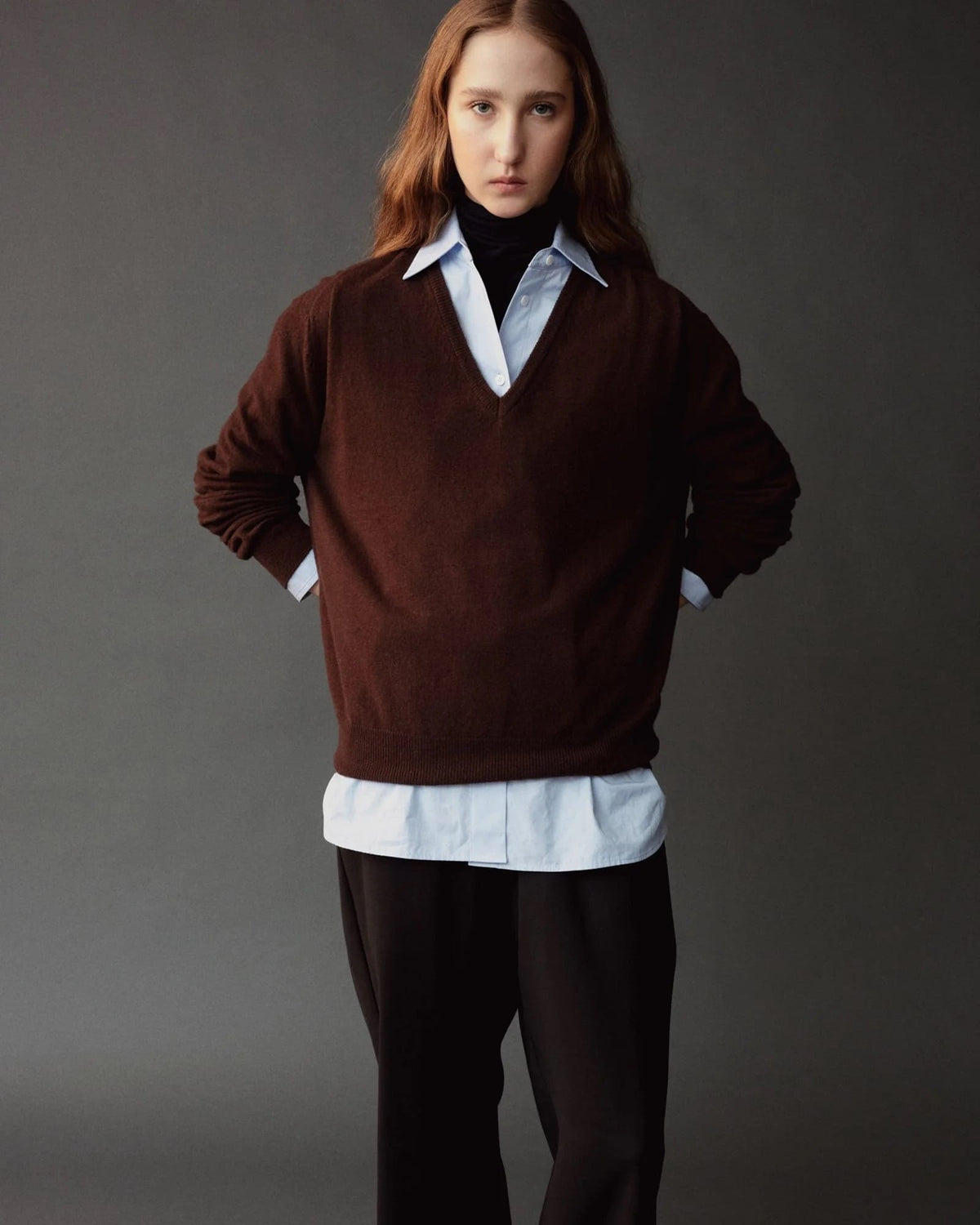 Roll Neck Jersey Top - Graphite