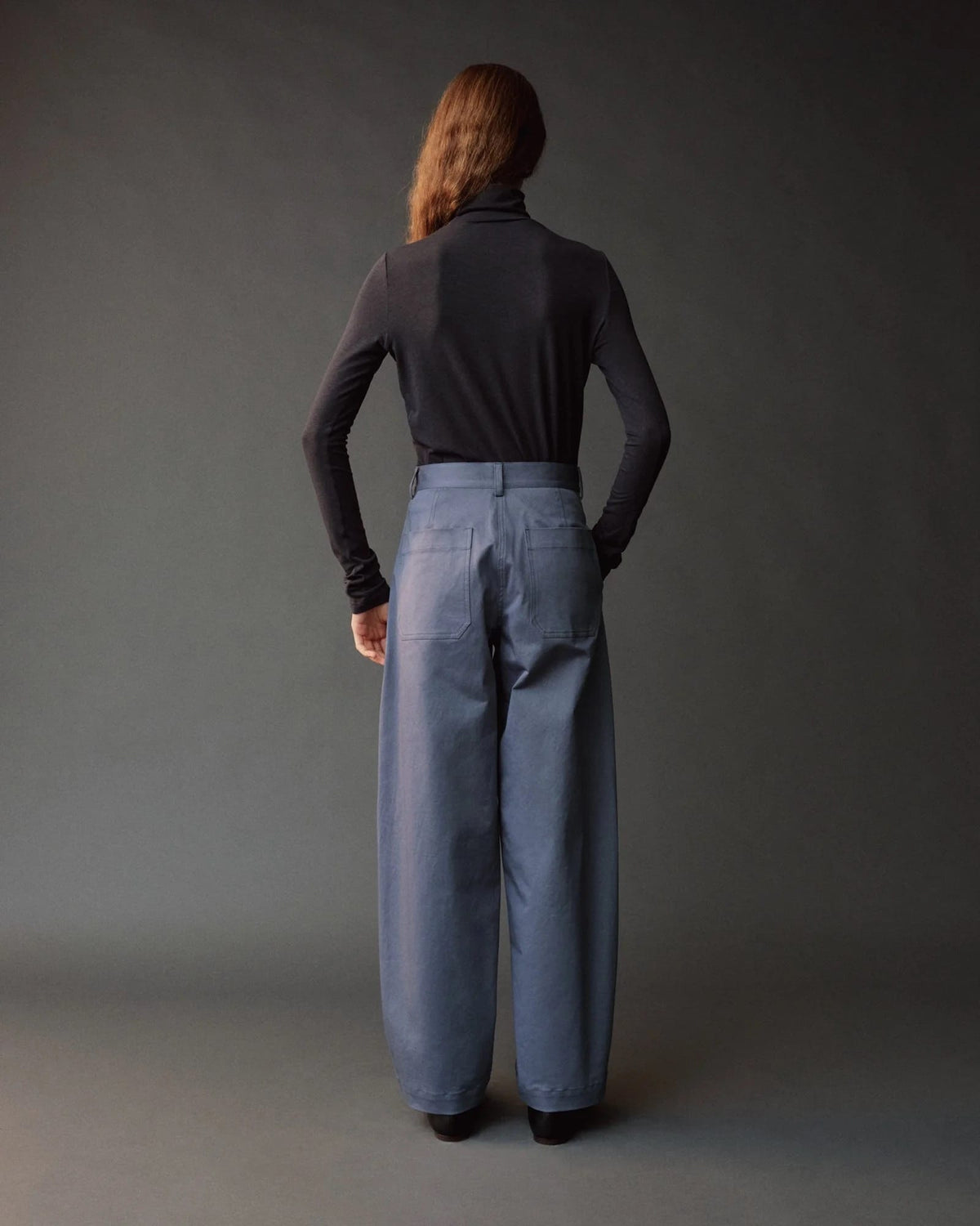Roll Neck Jersey Top - Graphite