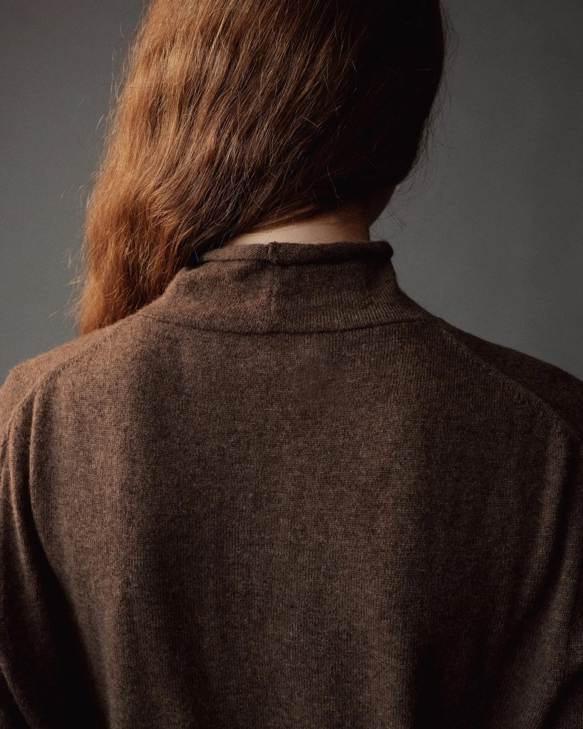 Mock Neck Cardigan - Dark Beige