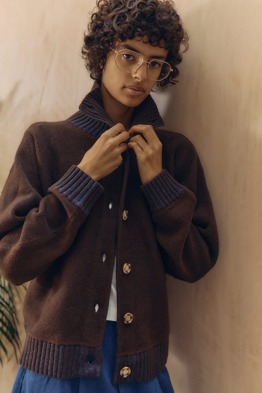 Holmes Knit - Chocolate/Cobalt